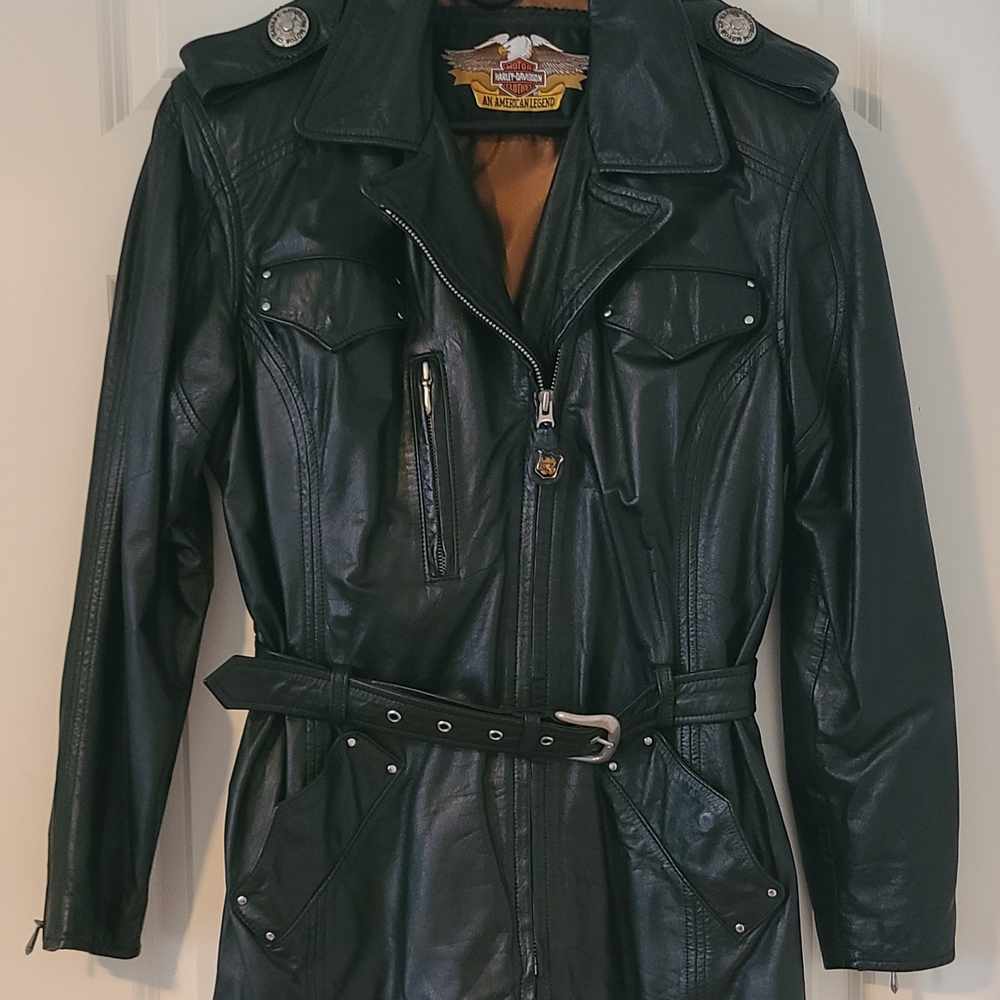 Harley-Davidson Black Leather Jacket with Belt